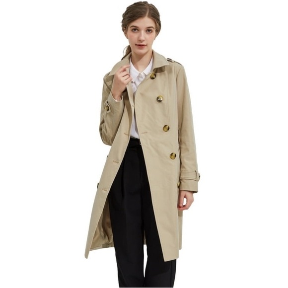 Orolay Long Double Breasted Trench Coat Midi Length Size Large - Picture 1 of 4